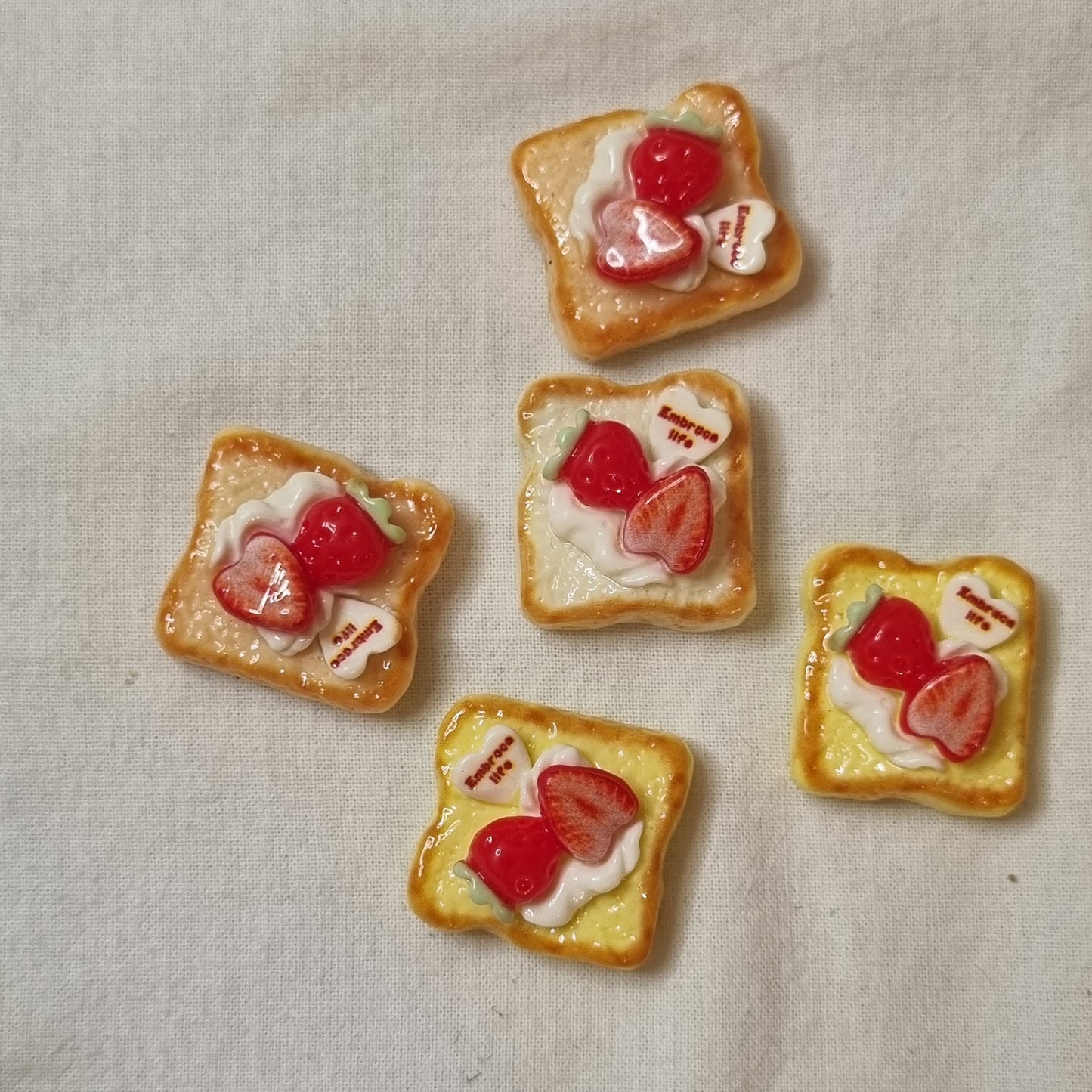 Strawberry toast charms