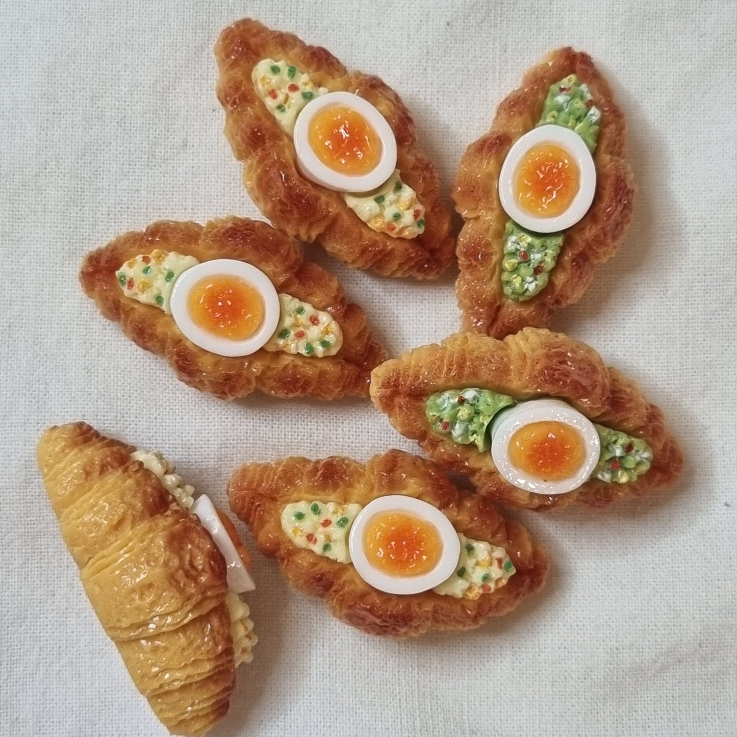 Stuffed crossaint charms